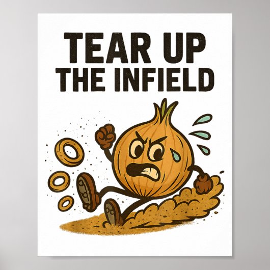 Grappige Ui Ringen Honkbal Basis Infield Handschoe Poster (Voorkant)