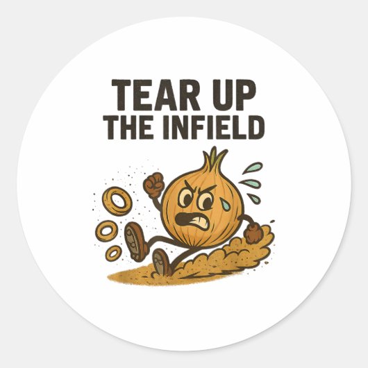 Grappige Ui Ringen Honkbal Basis Infield Handschoe Ronde Sticker (Voorkant)