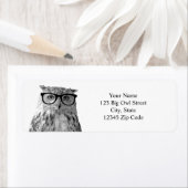 Grappige uil adresetiketten etiket (Insitu)