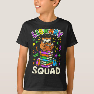 Grappige uil bibliotheek squad lezen boek liefhebb t-shirt