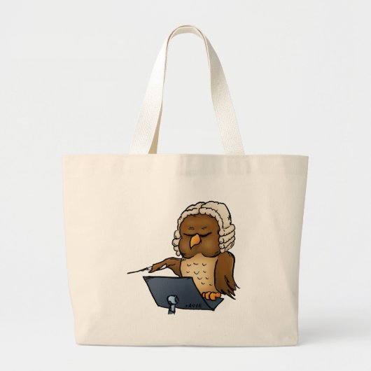 Grappige Uil Dirigent Cartoon Grote Tote Bag (Voorkant)
