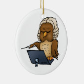 Grappige Uil Dirigent Cartoon Keramisch Ornament (Rechts)