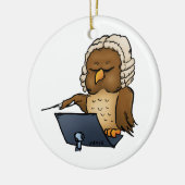 Grappige Uil Dirigent Cartoon Keramisch Ornament (Links)