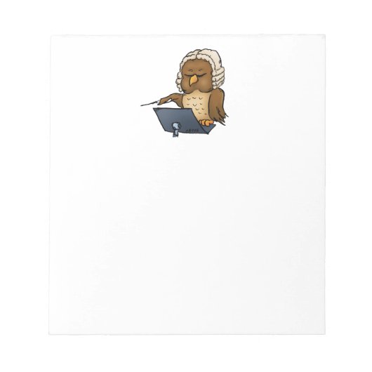 Grappige Uil Dirigent Cartoon Notitieblok (Voorkant)
