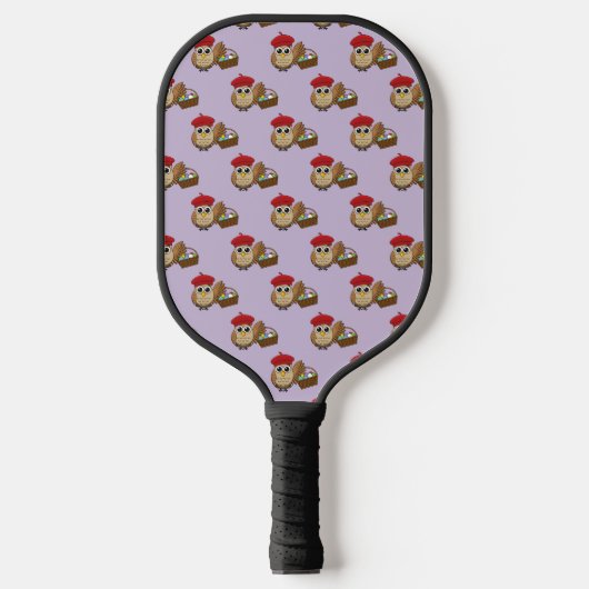 Grappige Uil Easter Egg Hunt Patroon Pickleball Paddle (Voorkant)
