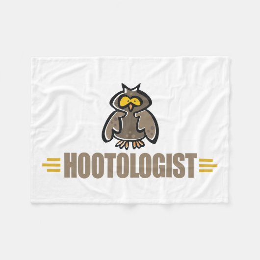Grappige Uil Fleece Deken (Voorkant (Horizontaal))