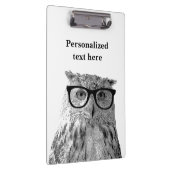 Grappige uil foto klembord voor dierenarts. (Rechts)