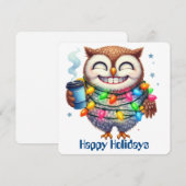 Grappige Uil Kerst Kaart (Voorkant / Achterkant)