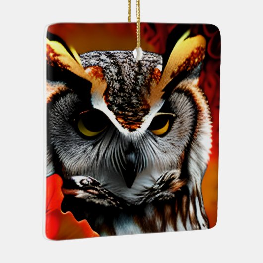 Grappige Uil Kerstmis Pun Keramisch Ornament (Rechts)