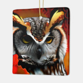 Grappige Uil Kerstmis Pun Keramisch Ornament (Links)