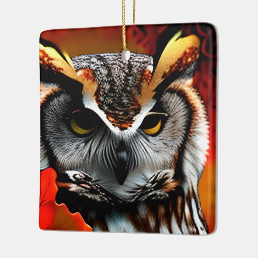 Grappige Uil Kerstmis Pun Keramisch Ornament (Links)