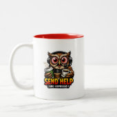 Grappige Uil Koffie Espresso Kantoor Mok (Links)