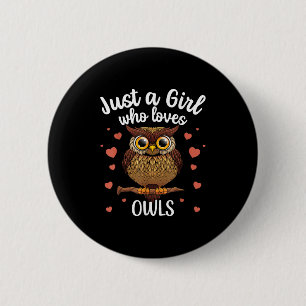 Grappige uil kunst voor meisjes vrouwen Kinder jeu Ronde Button 5,7 Cm