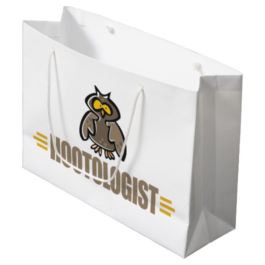 Grappige Uil Large Cadeautasje (Voorkant Gekanteld)