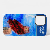 Grappige Uil Met Aangepaste Tekst en Initialen iPhone Hoesje (Achterkant horizontaal)