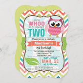 Grappige uil op Schattigee Chevron Pattern verjaar Kaart (Voorkant / Achterkant)