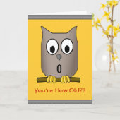 Grappige uil over de heuvel Wat een warme verjaard Kaart (Gele Bloem)