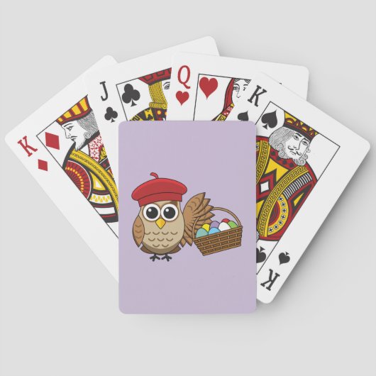 Grappige Uil Pasen Ei Hunt Pokerkaarten (Achterkant)
