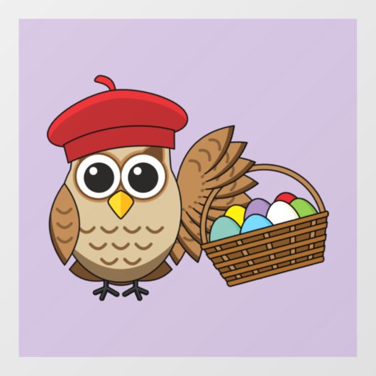 Grappige Uil Pasen Ei Hunt Raamsticker (Vel)