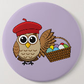 Grappige Uil Pasen Ei Hunt Ronde Button 6,0 Cm (Voorkant)