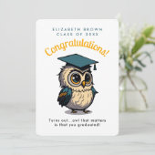 Grappige uil Sinaasappel Kinder Afstuderen terug n (Staand voorkant)