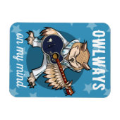 Grappige uil uilen op mijn geest muziek Cartoon Magneet (Horizontaal)