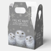 Grappige Uil We Willen Voor Kerstmis ... Sneeuwuil Bedankdoosjes (Geopend)
