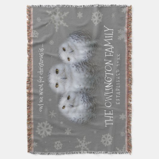 Grappige Uil We Willen Voor Kerstmis ... Sneeuwuil Deken (Voorkant Verticaal)