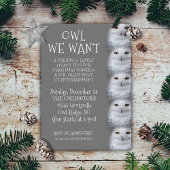 Grappige Uil We Willen Voor Kerstmis ... Sneeuwuil Kaart