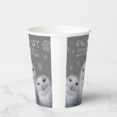Grappige Uil We Willen Voor Kerstmis ... Sneeuwuil Papieren Bekers (Rechts)