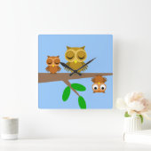 grappige uilen vierkante klok (Huis)