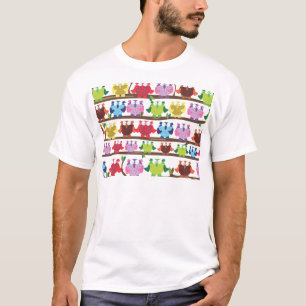 Grappige uilen zittend op een tak patroon t-shirt