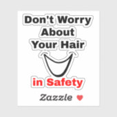 Grappige uitdrukking over helm die het haar bedekt sticker (Vel)