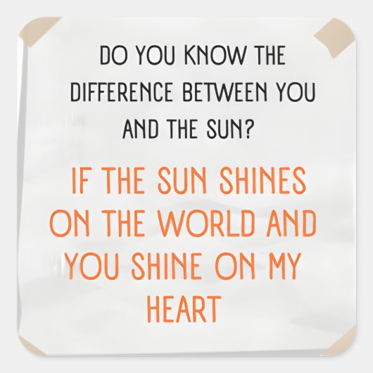 Grappige uitdrukking vierkante sticker (Voorkant)