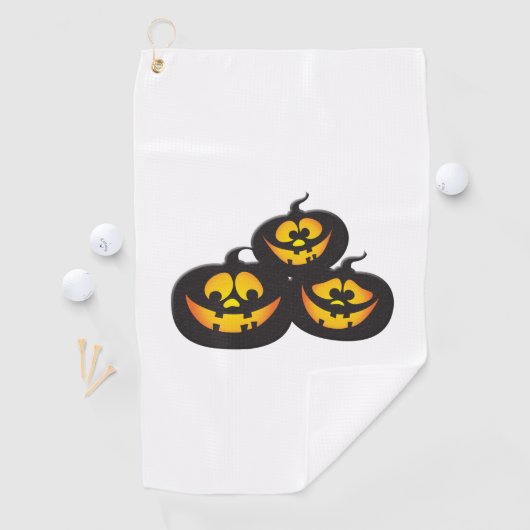 Grappige uitdrukkingen Halloween pompoenen Golfhanddoek (Insitu)
