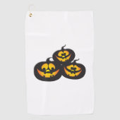 Grappige uitdrukkingen Halloween pompoenen Golfhanddoek (Voorkant)