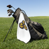 Grappige uitdrukkingen Halloween pompoenen Golfhanddoek (Groen)