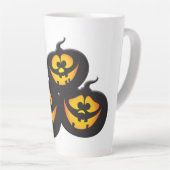 Grappige uitdrukkingen Halloween pompoenen Latte Mok (Rechterhoek)
