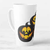 Grappige uitdrukkingen Halloween pompoenen Latte Mok (Linkerhoek)