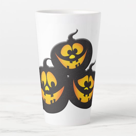 Grappige uitdrukkingen Halloween pompoenen Latte Mok (Voorkant)