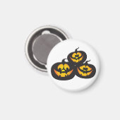 Grappige uitdrukkingen Halloween pompoenen Magneet (Voorkant / Achterkant)
