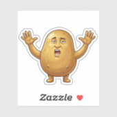 Grappige uitgeputte aardappel cartoon karakter sticker (Vel)