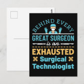 Grappige Uitgeputte Chirurgische Technoloog Scrub Briefkaart (Voorkant / Achterkant)