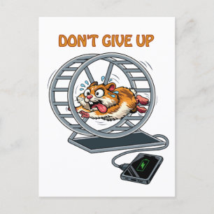 Grappige Uitgeputte Hamster Wenskaart Briefkaart