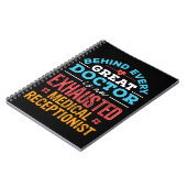 Grappige uitgeputte medische receptioniste notitieboek (Linkerzijde)