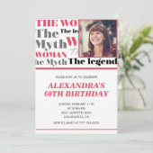 Grappige uitnodiging 60e verjaardag Foto Mythe Leg (Staand voorkant)