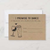 Grappige uitnodiging RSVP kaart inlay met song ver (Achterkant)