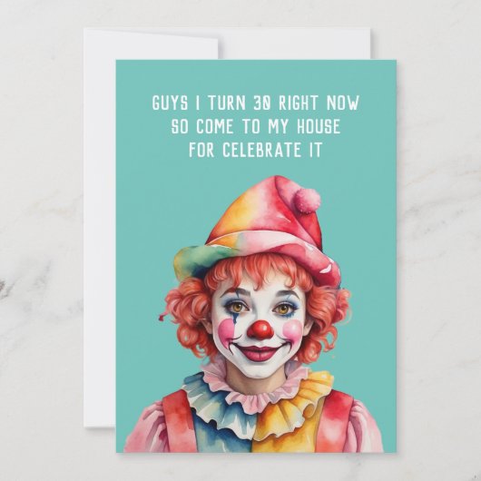 Grappige uitnodiging verjaardagsfeestje op 30th (Voorkant)