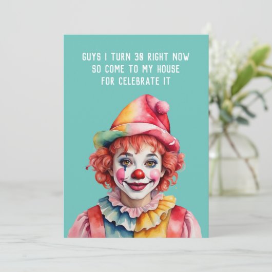 Grappige uitnodiging verjaardagsfeestje op 30th (Staand voorkant)