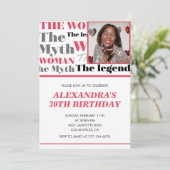 Grappige uitnodiging voor 30e verjaardag Foto Myth (Staand voorkant)